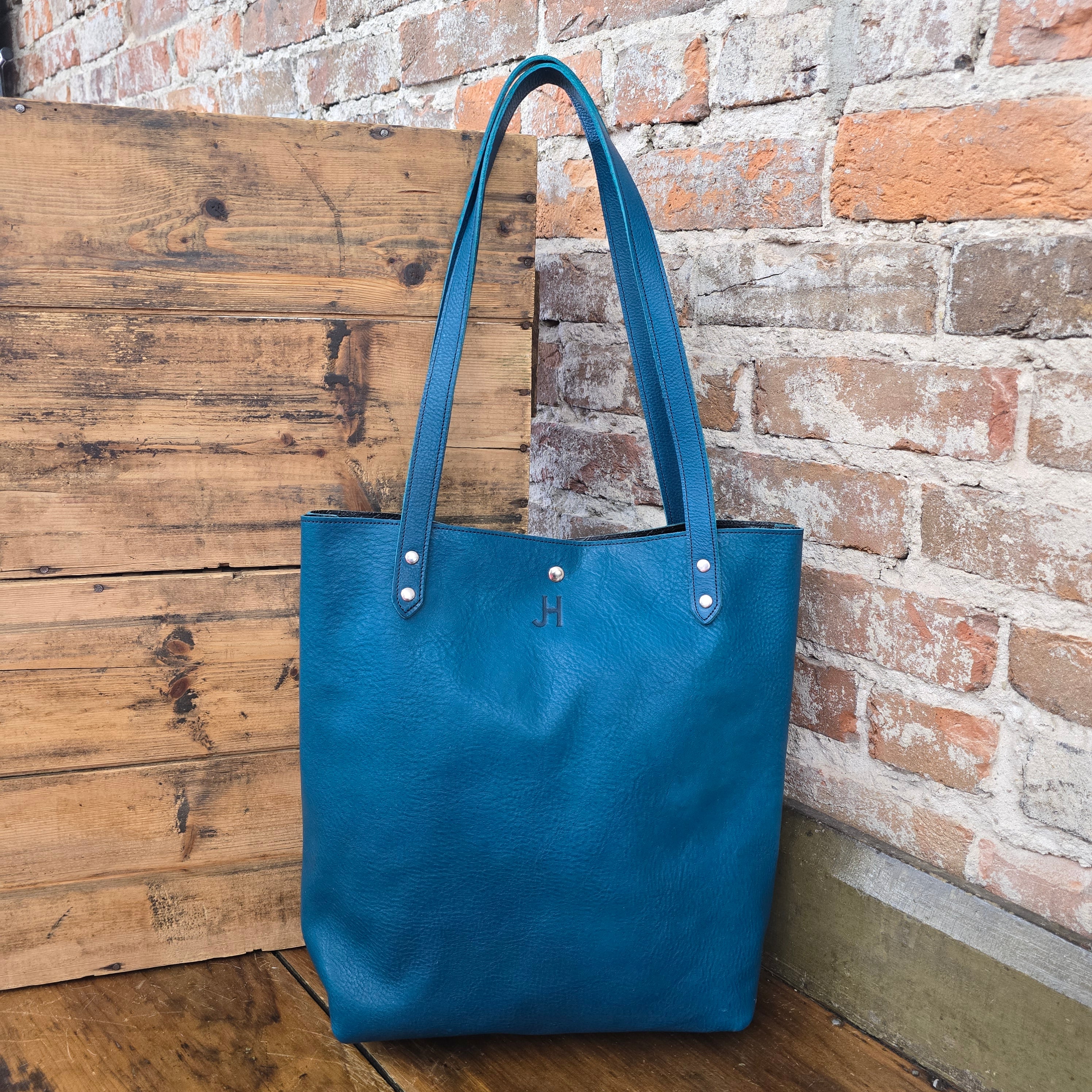 Italian Leather Market Tote Bag by Jill's Homestead