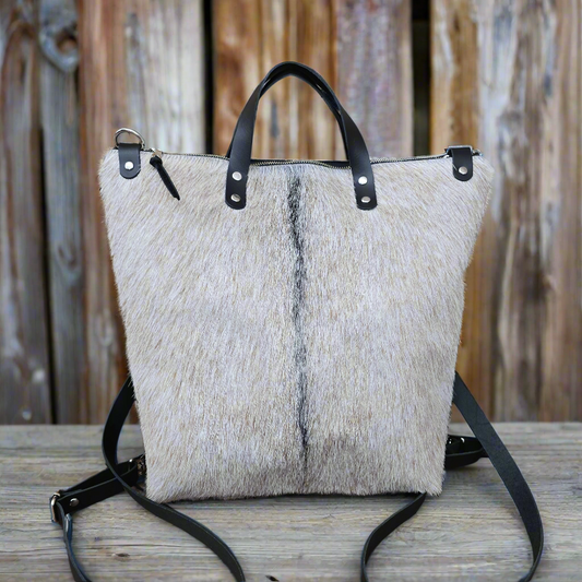Goat Hide Backpack (Pebbled Black) JH09510