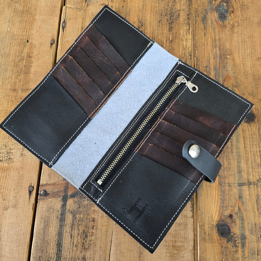 Cowhide Wallet (Black/Chestnut)