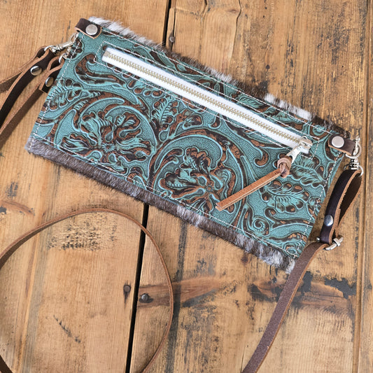 Carly Clutch (Teal with Rose Gold Emboss)