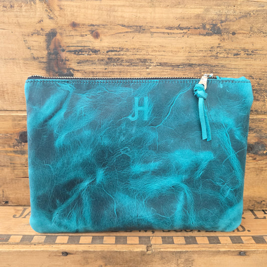 Medium Cowhide Catchall (Island Blue)