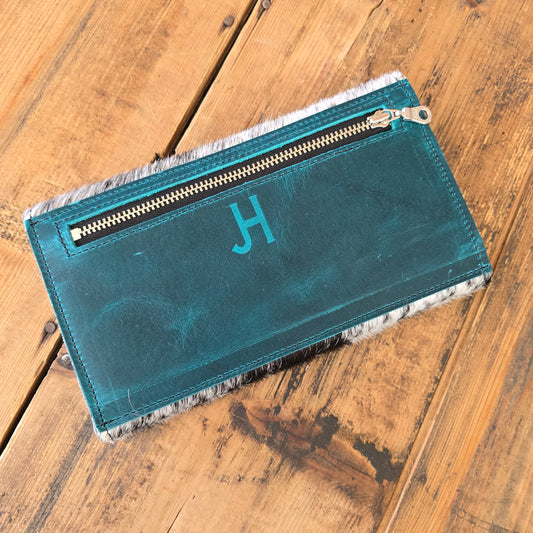 Cowhide Trifold Wallet (Island Blue)