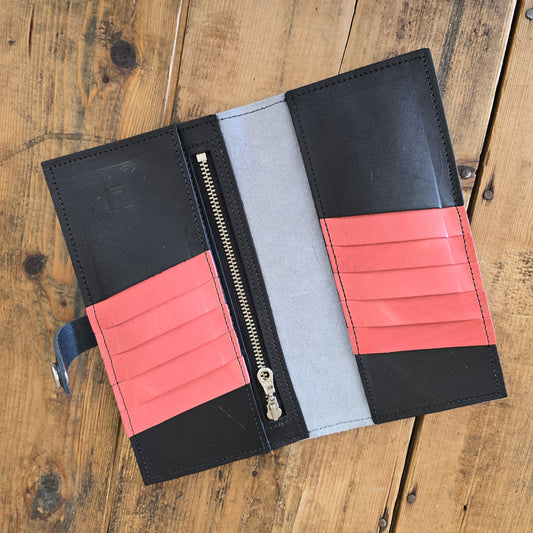 Cowhide Wallet (Black/Party Pink)