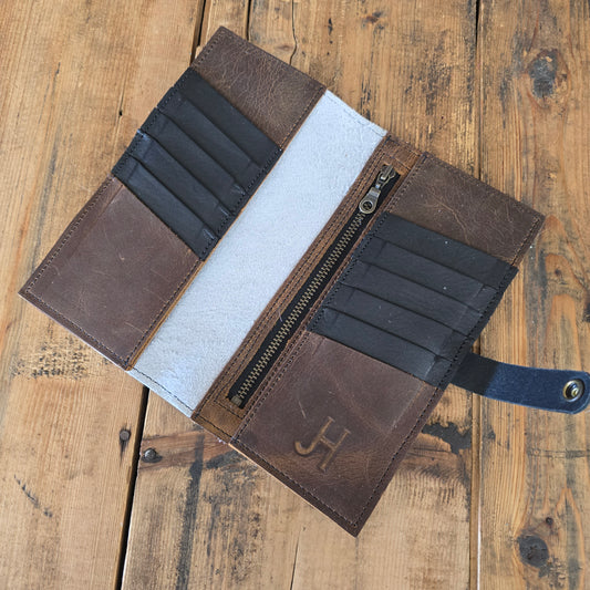 Cowhide Wallet (Rustic Brown/Black)