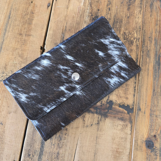 Cowhide Trifold Wallet (Embossed Black)