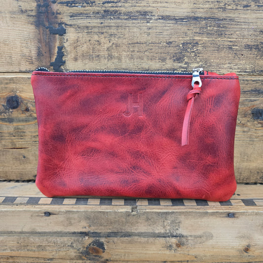 Small Cowhide Catchall (Charger Red)