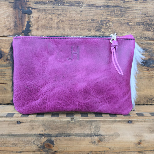 Small Cowhide Catchall (Pink)
