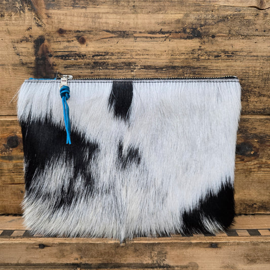 Medium Cowhide Catchall (Blue Lagoon)