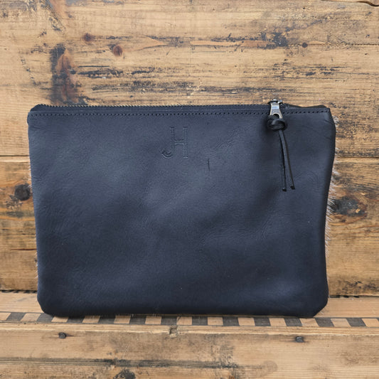 Medium Cowhide Catchall (Black)