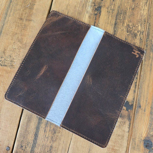Cowhide Checkbook Cover (Caramel)