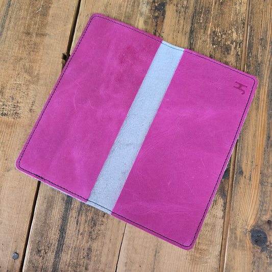 Cowhide Checkbook Cover (Pink)