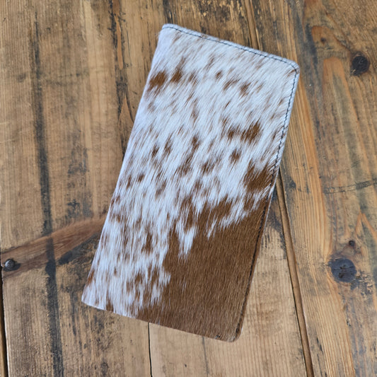 Cowhide Checkbook Cover (Blue Lagoon)