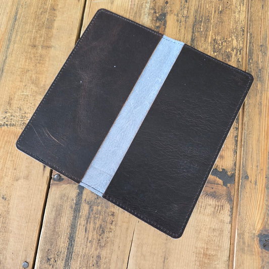 Cowhide Checkbook Cover (Chestnut)