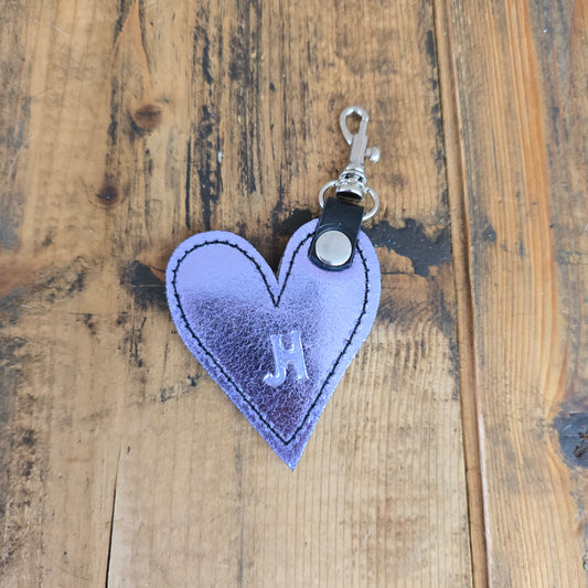 Heart Handbag Charm (Metallic Lavender)