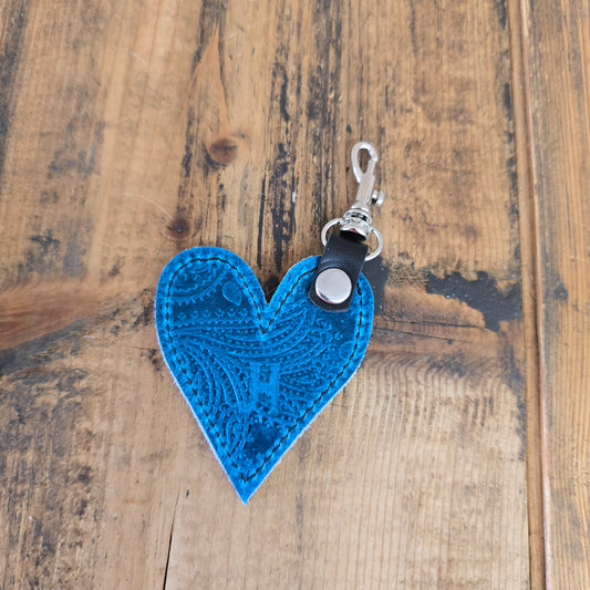 Heart Handbag Charm (Blue Lagoon Emboss)