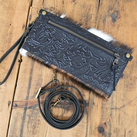 Carly Clutch (Black Emboss)