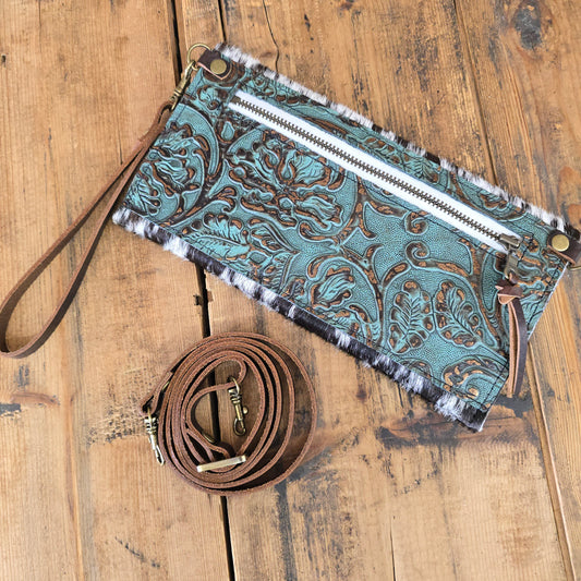 Carly Clutch (Teal with Rose Gold Emboss)