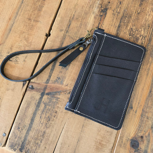 Cowhide Modesto Clutch (Black)