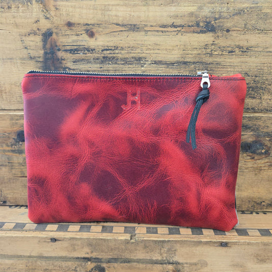 Medium Cowhide Catchall (Charger Red)