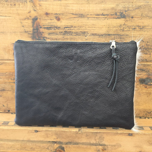 Medium Cowhide Catchall (Black)