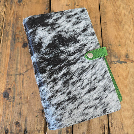 Cowhide Notebook Cover (Emerald/Black)