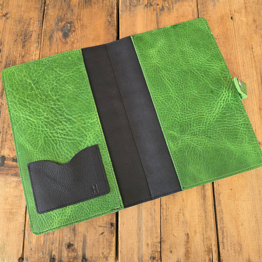 Cowhide Notebook Cover (Emerald/Black)