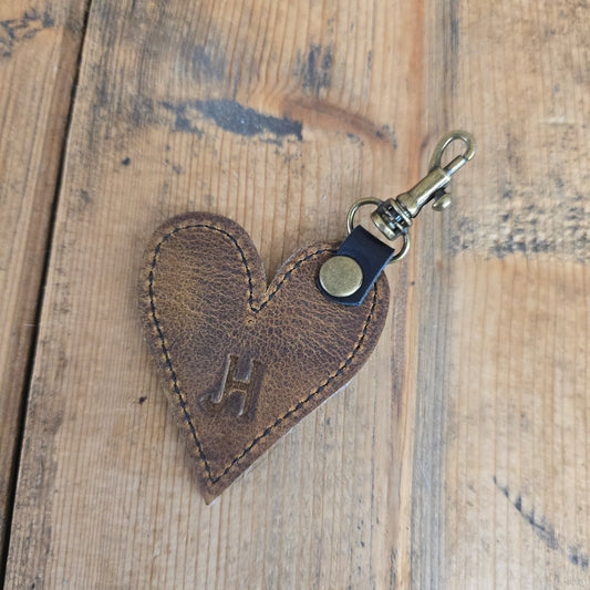 Heart Handbag Charm (Rustic Brown)
