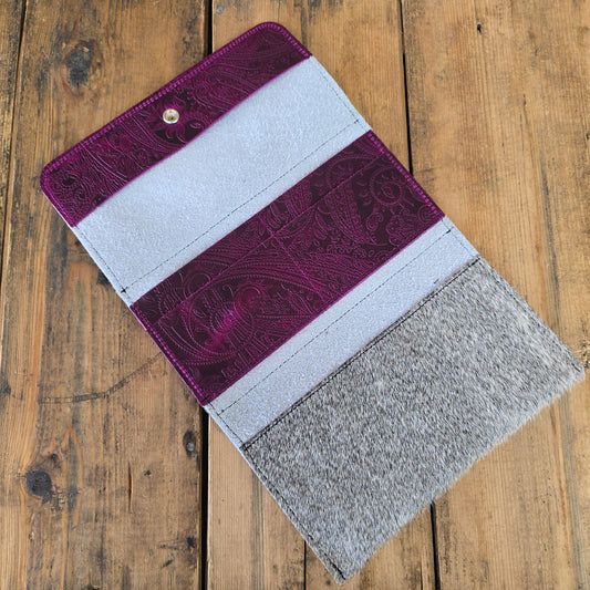 Cowhide Trifold Wallet (Magenta Emboss)