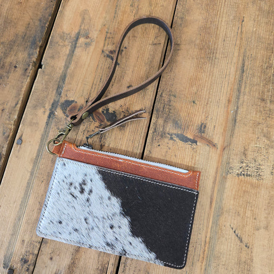 Cowhide Modesto Clutch (Rare Finds Dark Orange)