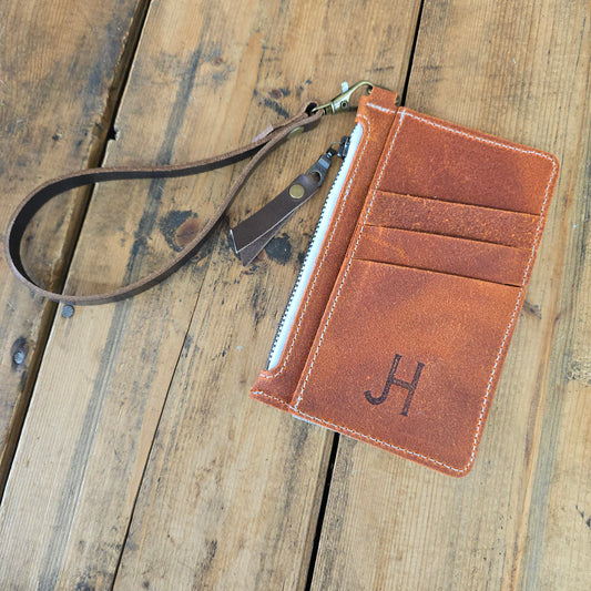 Cowhide Modesto Clutch (Rare Finds Dark Orange)