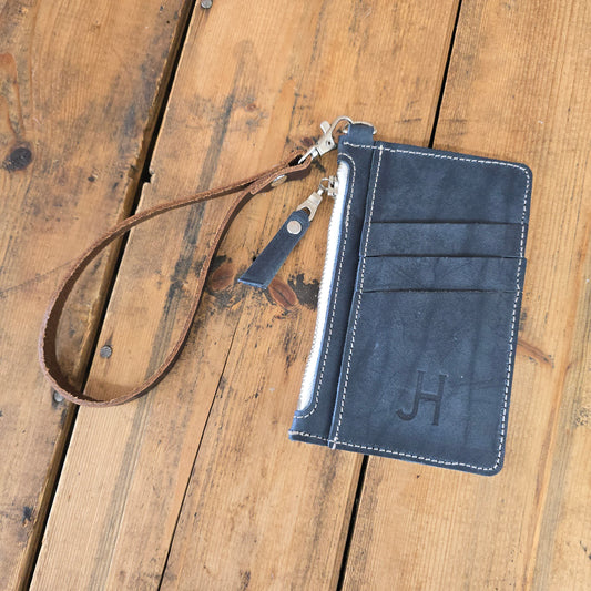 Cowhide Modesto Clutch (Rare Finds Blue)