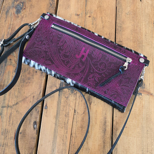Carly Clutch (Magenta Emboss)