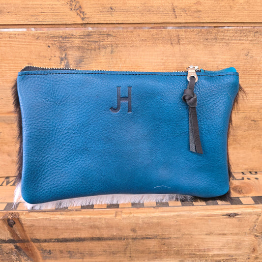 Small Cowhide Catchall (Turquoise)