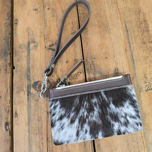 Cowhide Modesto Clutch (Chocolate)
