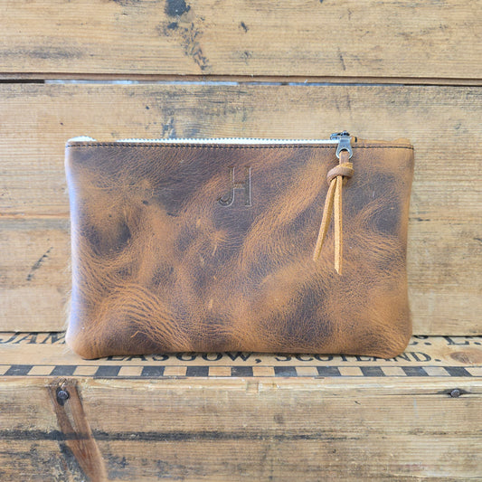 Small Cowhide Catchall (Rustic Brown)