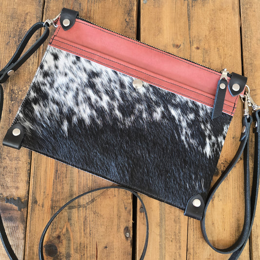 Cowhide Uptown Clutch (Dusty Mauve)