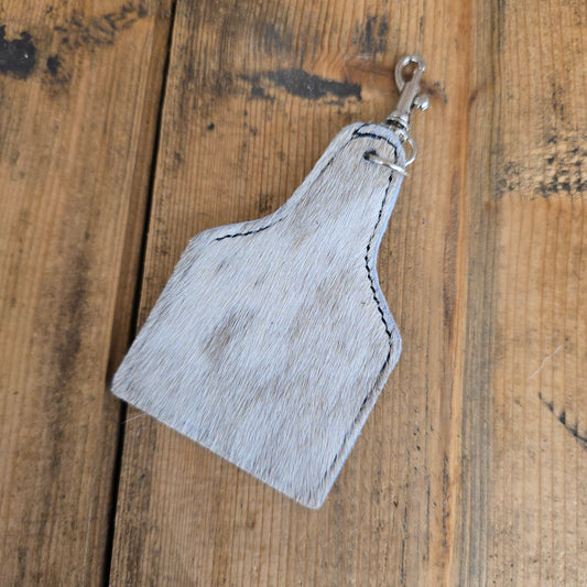 Ear Tag Charm (Black + Tan)