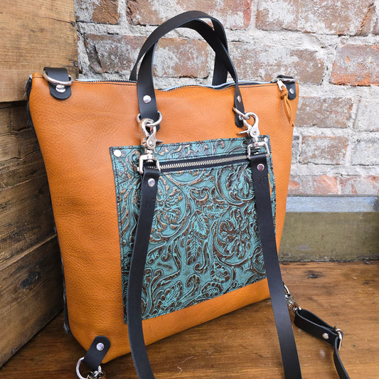 Backpack (Tuscany/Embossed Teal with Rose Gold) JH09362