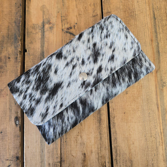 Cowhide Trifold Wallet (Embossed Blue Lagoon)