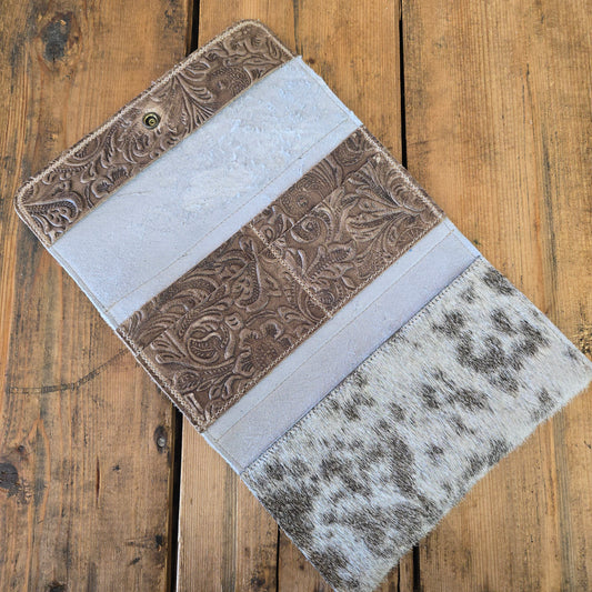Cowhide Trifold Wallet (Embossed Walnut)* See Note