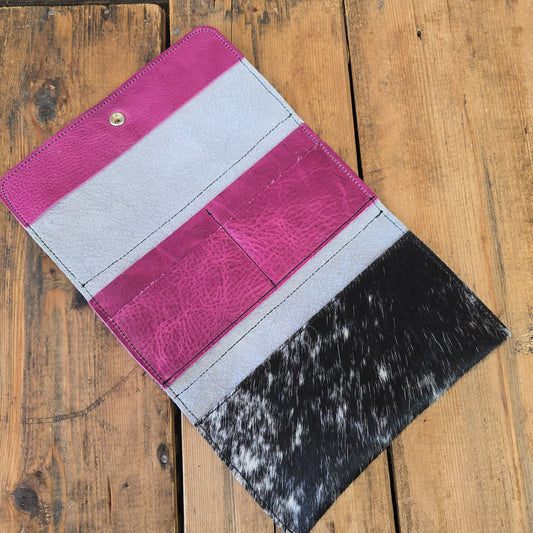 Cowhide Trifold Wallet (Pink)