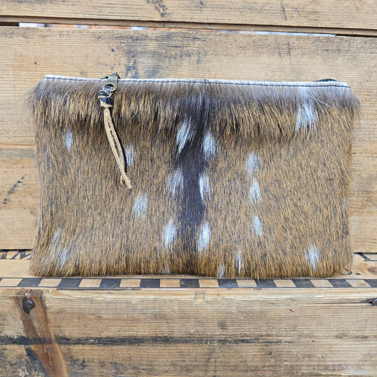 Small Cowhide Catchall (Dark Chocolate Crackle)