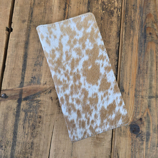 Cowhide Checkbook Cover (Green Suede)