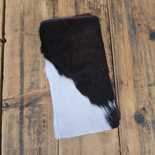 Cowhide Checkbook Cover (Dark Cherry)