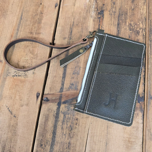 Cowhide Modesto Clutch (Rare Finds Green)