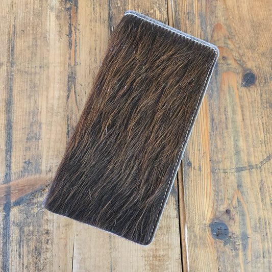 Cowhide Checkbook Cover (Camel Suede)