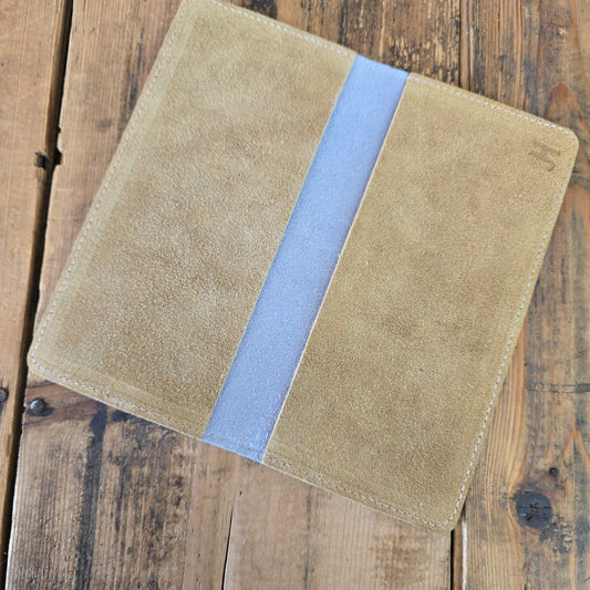 Cowhide Checkbook Cover (Camel Suede)