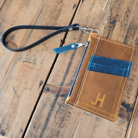 Cowhide Modesto Clutch (Dijon/Limited Ed Blue)