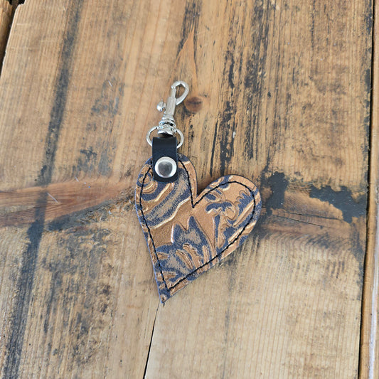 Heart Handbag Charm - Copper Roses