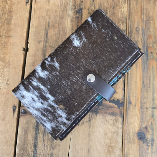 Cowhide Wallet (Chestnut/Emboss Teal)